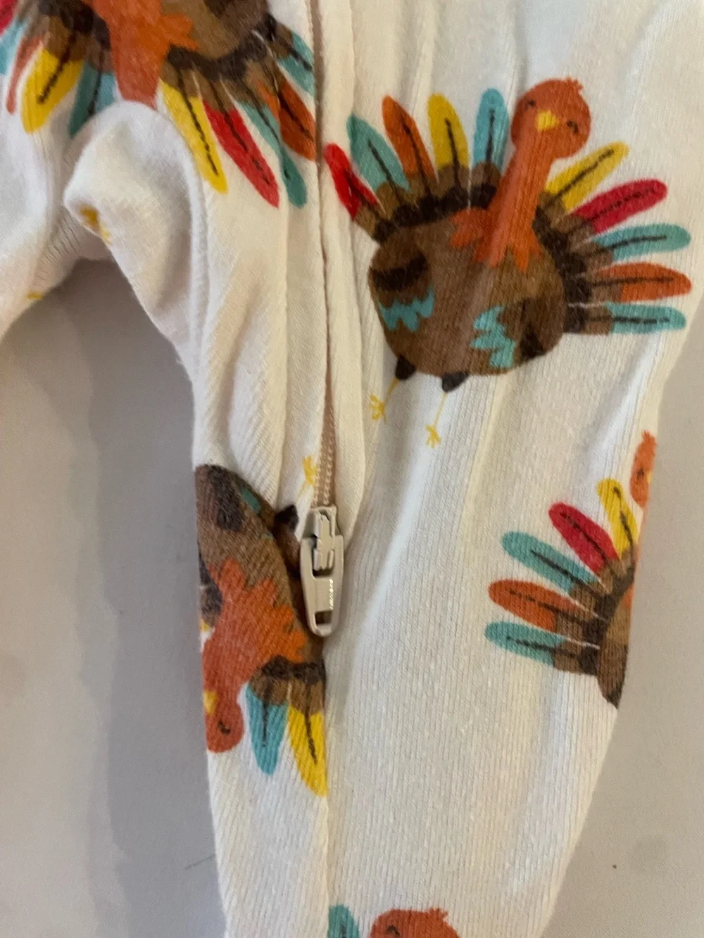 Old Navy Baby Thanksgiving Turkey 2way Zip Footed Mittens Outfit Size 0-3m - Picture 2 of 6